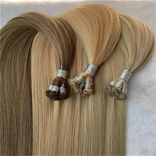 Ali Queen Hair Straight Handmade Hair 613 Bundles Human Hair Weft Unprocessed 100g Raw Virgin Hair Extension Tied Hair Weaving