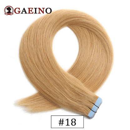 Tape In Hair Extensions Human Hair Real Natural Hair European Straight Blonde Skin Weft Adhesives Remy Hair Extension 2.0G/PC