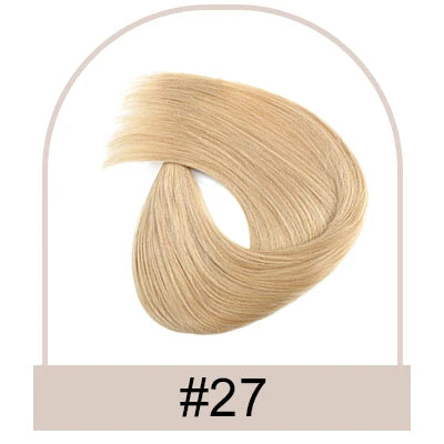 Straight Invisible Wire Hair Extension Real Human Hair Chestnut Brown to Platinum Blonde One Piece Hair Extensions Clip in Human