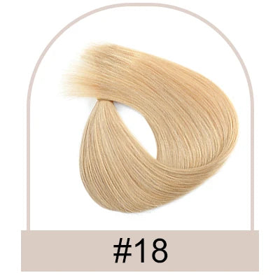 Straight Invisible Wire Hair Extension Real Human Hair Chestnut Brown to Platinum Blonde One Piece Hair Extensions Clip in Human