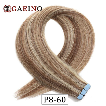 Tape In Hair Extensions Human Hair Real Natural Hair European Straight Blonde Skin Weft Adhesives Remy Hair Extension 2.0G/PC