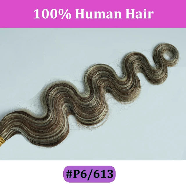 OCGK Body Wave Clip In Hair Extensions For Women Light Blonde Wavy Clip Ins Full Head Remy Human Hair 14-28Inch 10Pcs/Set