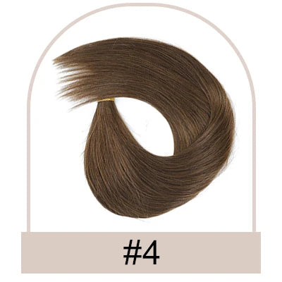 Straight Invisible Wire Hair Extension Real Human Hair Chestnut Brown to Platinum Blonde One Piece Hair Extensions Clip in Human