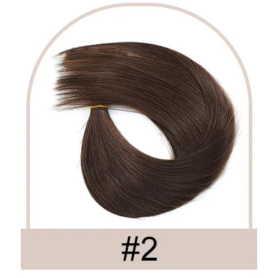 Straight Invisible Wire Hair Extension Real Human Hair Chestnut Brown to Platinum Blonde One Piece Hair Extensions Clip in Human