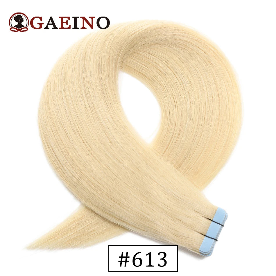 Tape In Hair Extensions Human Hair Real Natural Hair European Straight Blonde Skin Weft Adhesives Remy Hair Extension 2.0G/PC