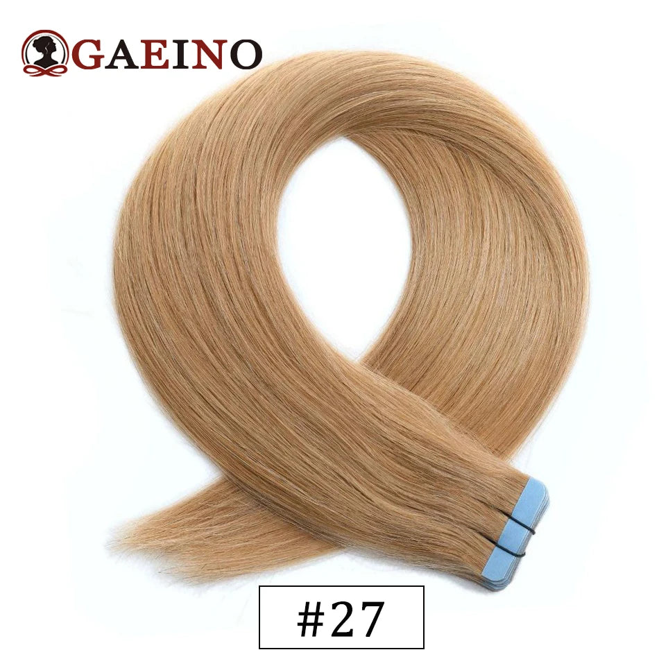 Tape In Hair Extensions Human Hair Real Natural Hair European Straight Blonde Skin Weft Adhesives Remy Hair Extension 2.0G/PC