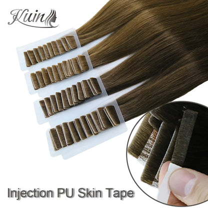 Injection Skin Weft Virgin Hair Invisible Tape In Hair Extensions Human Hair Weft European Adhesive Natural Tape In Hair 100G