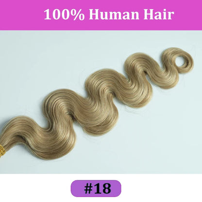 OCGK Body Wave Clip In Hair Extensions For Women Light Blonde Wavy Clip Ins Full Head Remy Human Hair 14-28Inch 10Pcs/Set