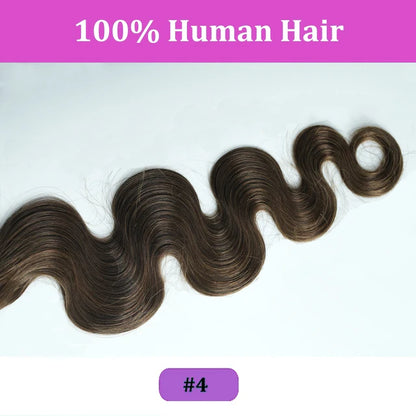 OCGK Body Wave Clip In Hair Extensions For Women Light Blonde Wavy Clip Ins Full Head Remy Human Hair 14-28Inch 10Pcs/Set