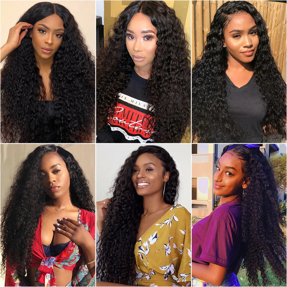 12A Mongolian Water Wave 3 Bundles With Closure Human Hair Bundles With Closure Loose Deep Wave Hair Bundles With Closure