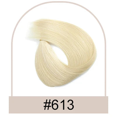 Straight Invisible Wire Hair Extension Real Human Hair Chestnut Brown to Platinum Blonde One Piece Hair Extensions Clip in Human